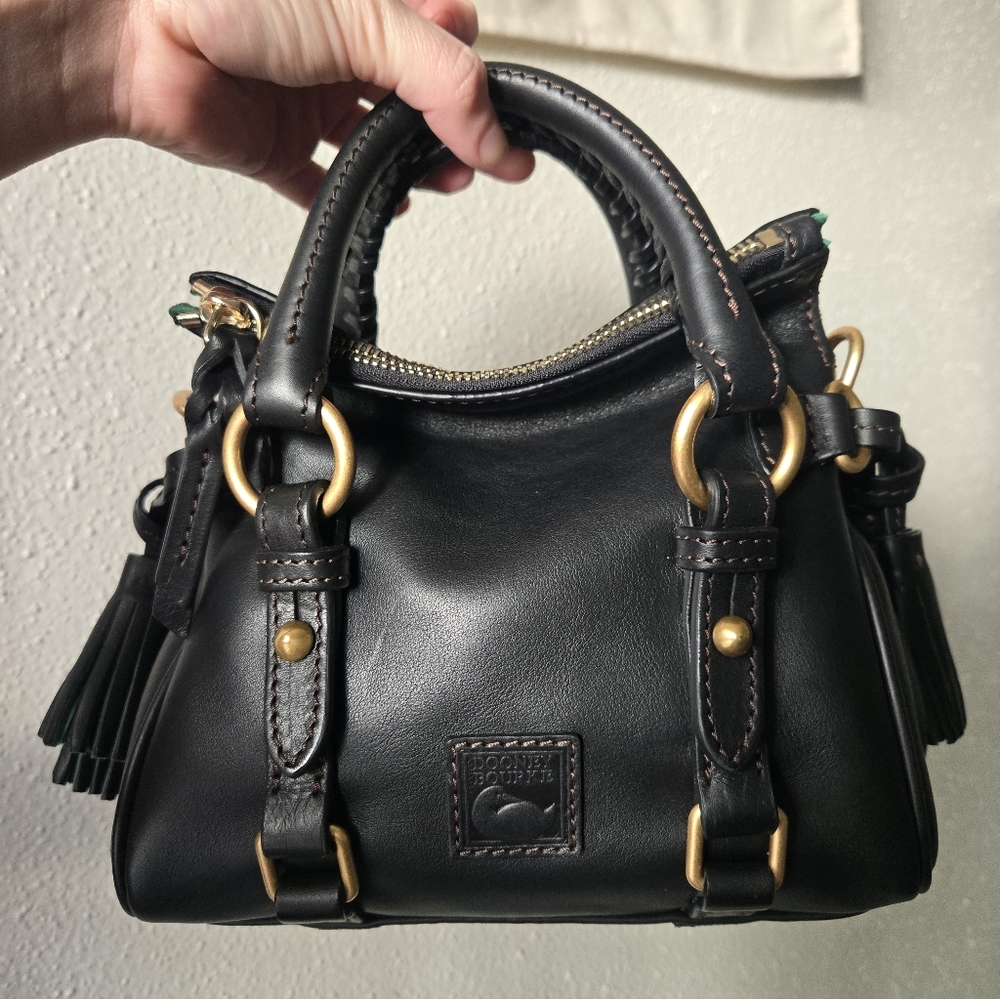 Dooney and Bourke Nano Florentine Satchel in Black EEEUC
